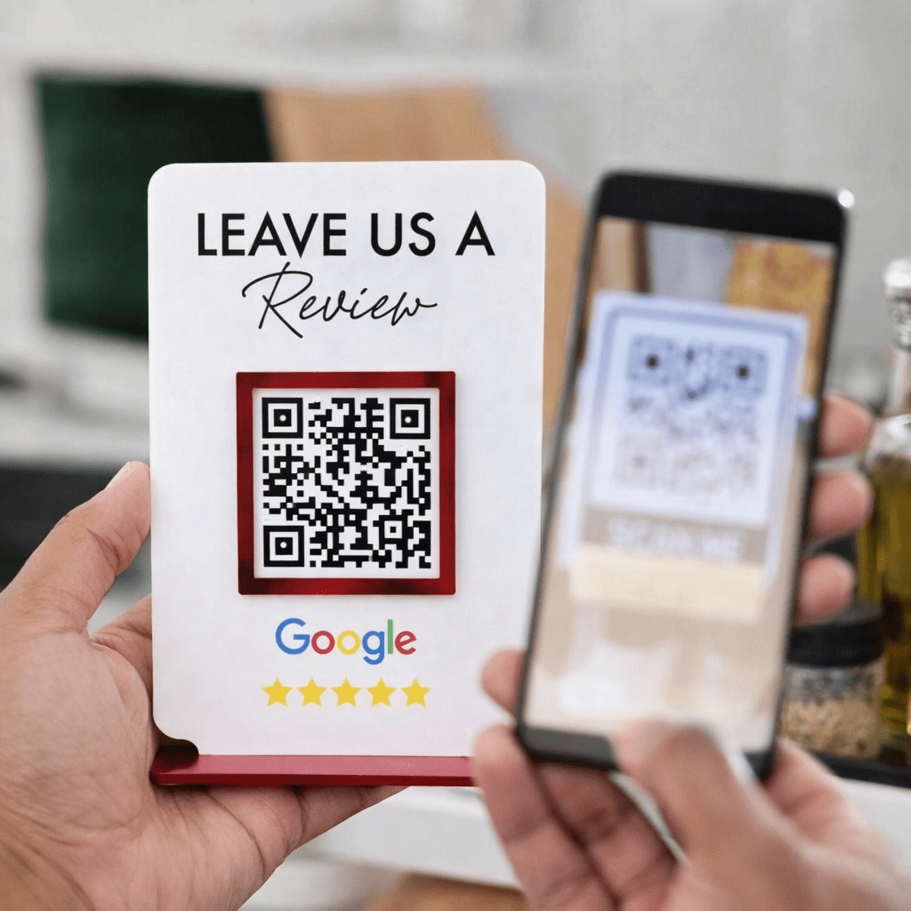 Leave a review with QR code