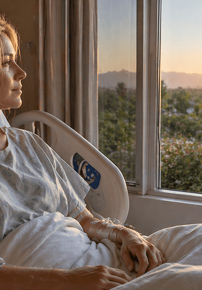 Serene morning view from hospital bed